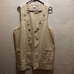 Vintage Y2K 80/90’s Cactus California Grannycore Embellished Vest Large